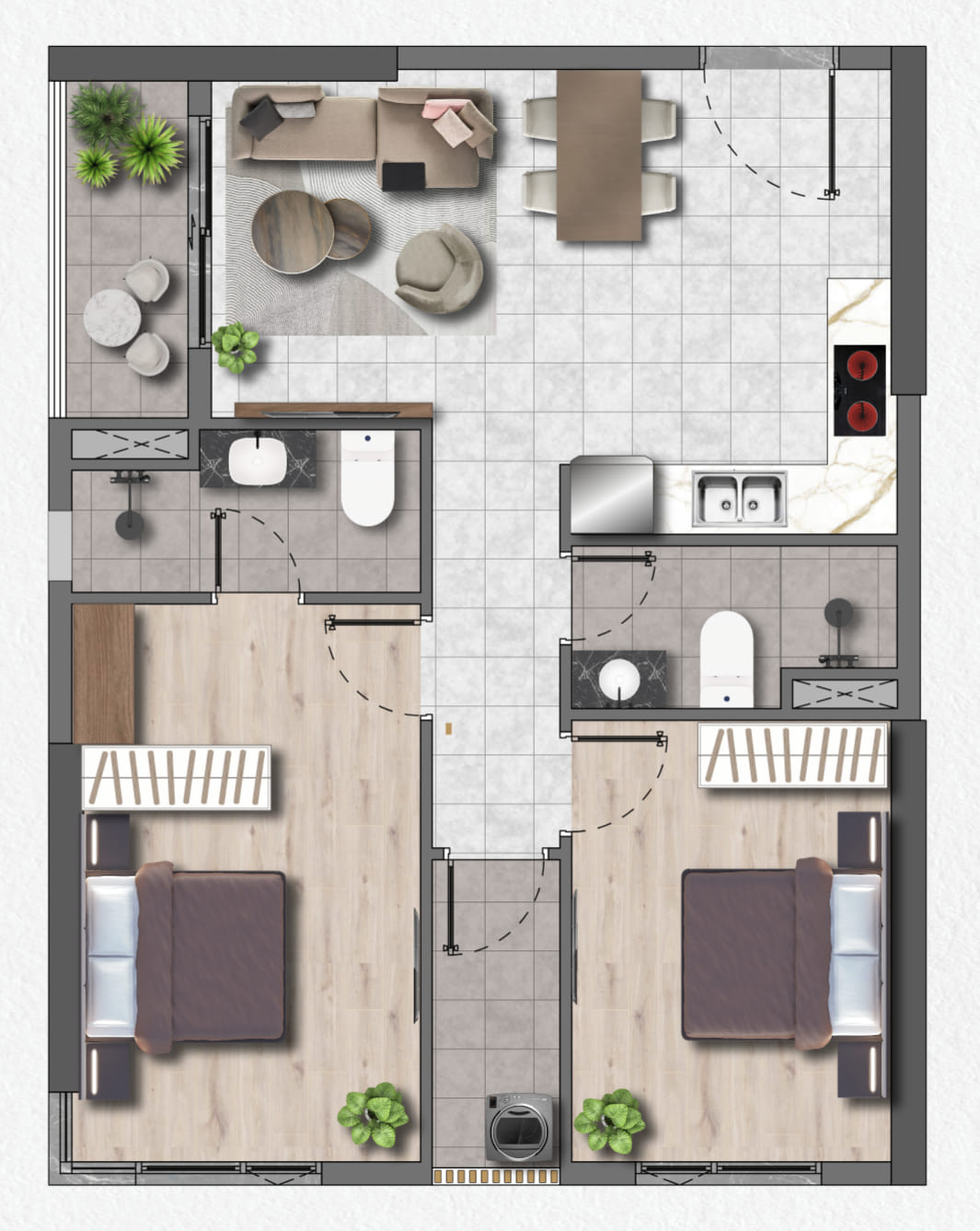 Căn Hộ The Felix 2pn2wc - 70.20m