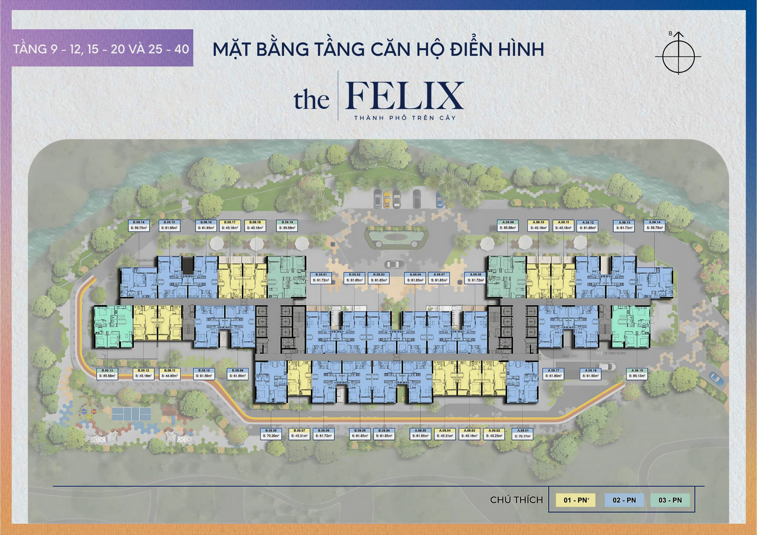 Mặt Bằng The Felix Tầng (9_12, 15_20, 25_40)